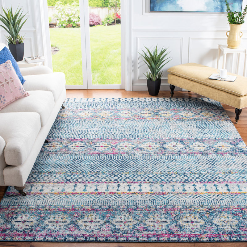 Millwood Pines Heriberto Denim Blue/Purple Rug & Reviews Wayfair